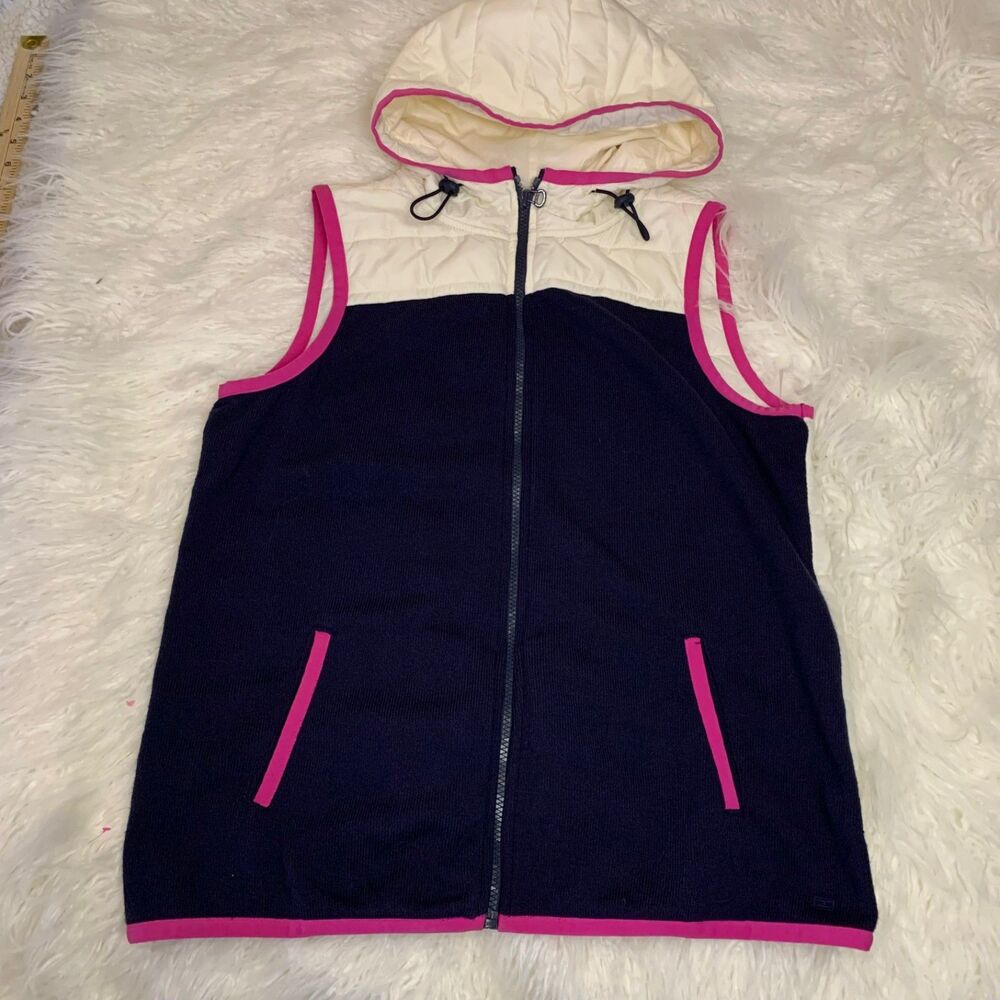 Tommy Hilfiger Athluxe Lightweight Puffer Vest Jacket Hoodie size Large